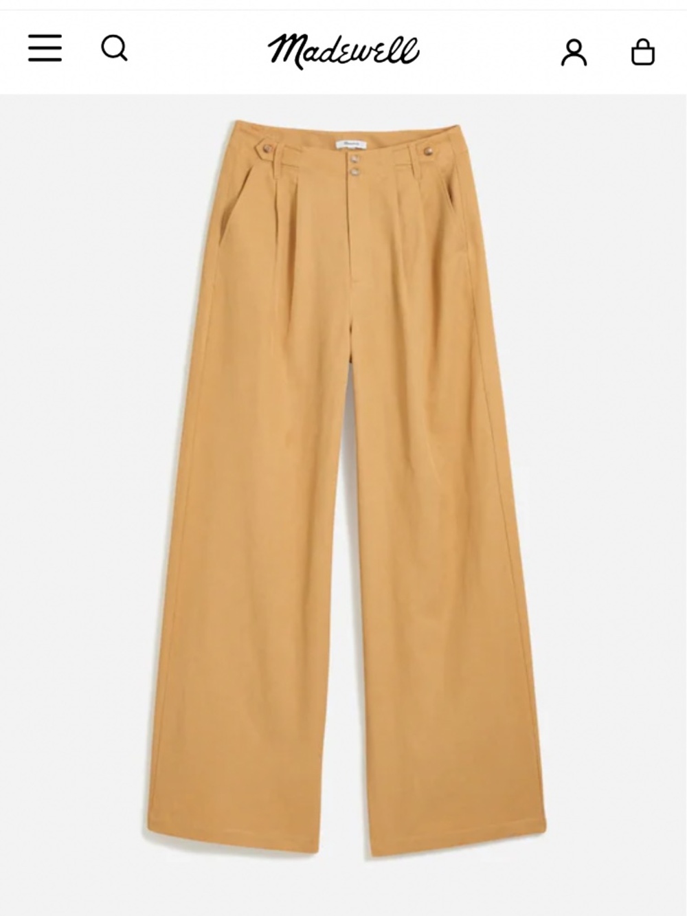 Madewell - Harlow Petite Wide Leg - Tan, 2P, NWOT
